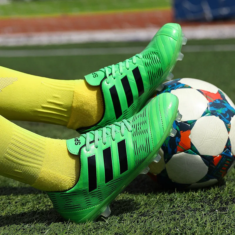 

2021 New Hot Sale Mens Soccer Cleats Long Spikes Outdoor Soccer Traing Boots For Men Women Soccer Shoe High Ankle Football Shoes