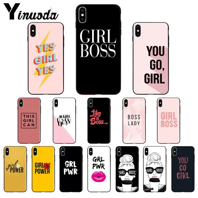 Yinuoda Girl Boss Power TPU мягкий высококачественный чехол для телефона iPhone 6S 6plus 7 7plus 8 8Plus X Xs