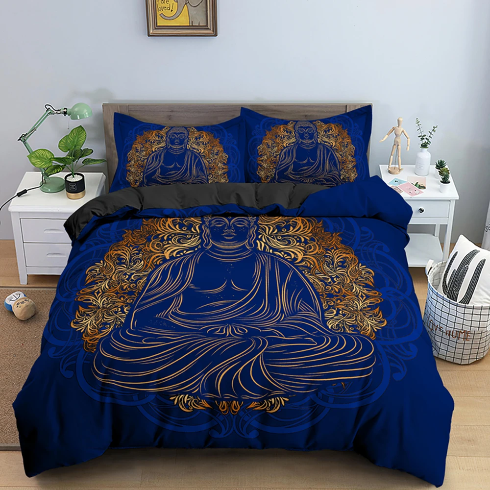 

Sacred Meditation Buddha Queen Bedding Set Psychedelic Mandala Duvet Cover Sing Double Twin King Size With PIllowcase