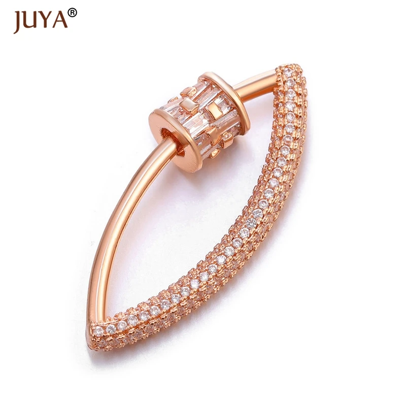 Rose Gold Аксессуары для ювелирных изделий ручной работы, трендовые циркониевые кристаллы, спиральные застежки для изготовления ювелирных изделий, подвески, новейший дизайн - Цвет: Rose Gold