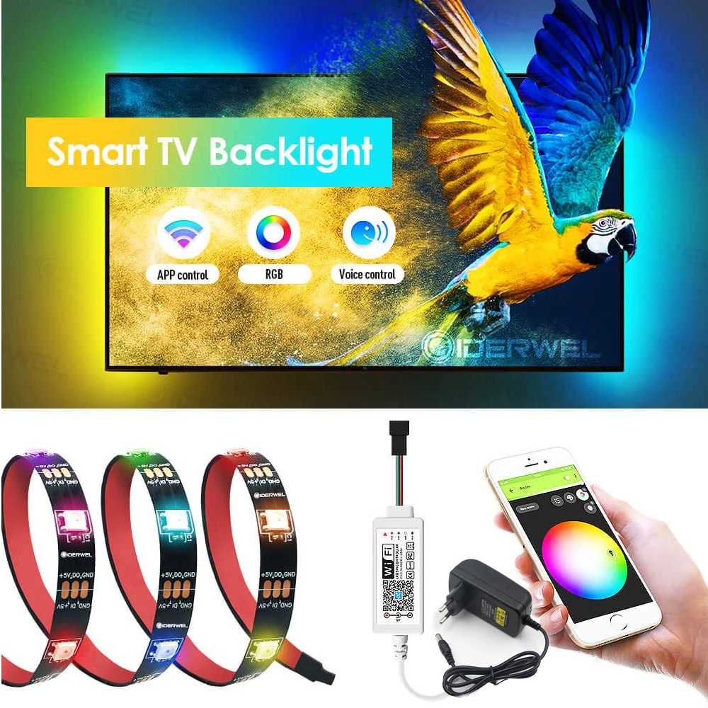 5 м 12 В Magic Home WS2811 IC 5050 RGB Светодиодная лента wi fiпрограммируемый адресуемый