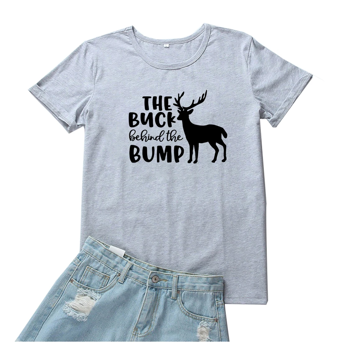 Футболка женская с принтом животного Модный повседневный топ круглым вырезом