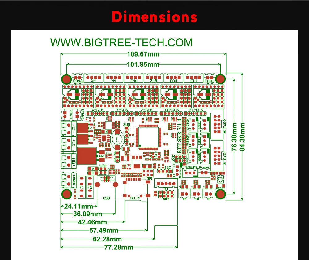 BIGTREETECH BTT SKR V1.4 плата управления 32 бит SKR V1.4 турбо обновление SKR V1.3 Поддержка wifi TMC2209 TMC2208 UART части 3d принтера