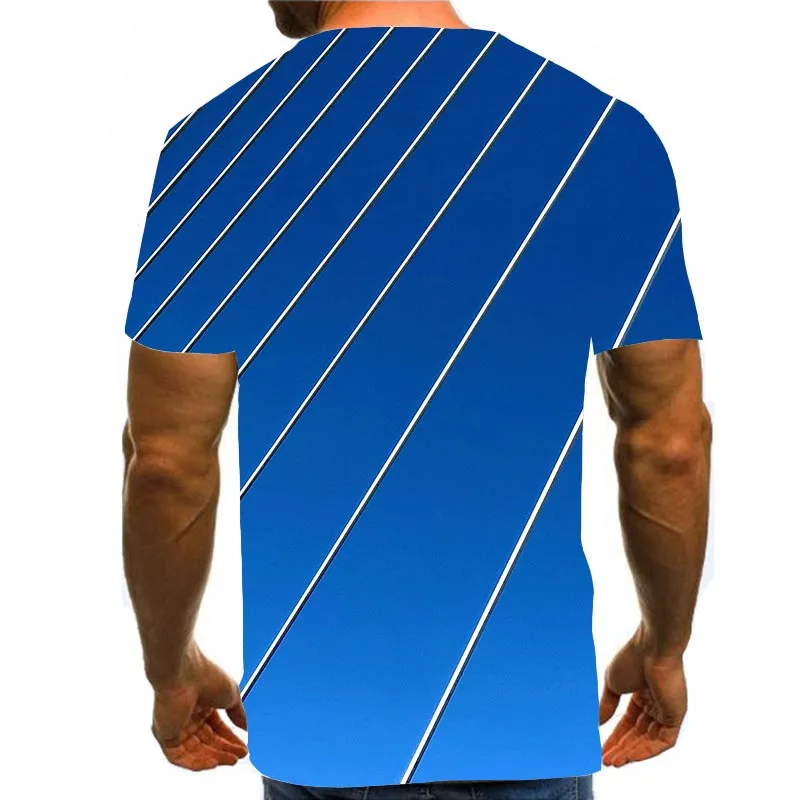 

Men's Blue Shirt 3D Print T-Shirt Summer Graphic Tees Pattern Tops