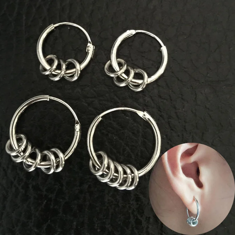 

HMES Silver Round Woman Earrings Stainless Steel Earrings Men'S Party Jewelry Accessories Fashion Gifts