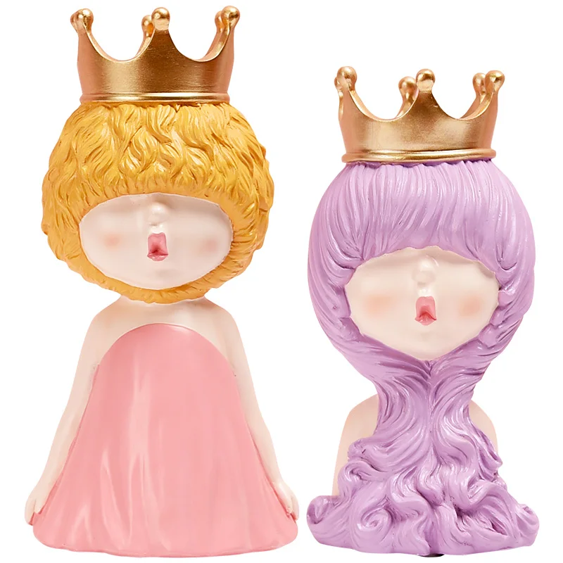 

Современные Симпатичные Корона пускания мыльных пузырей девушка смолы аксессуары для ванной комнаты дома гостиной настольные статуэтки р...