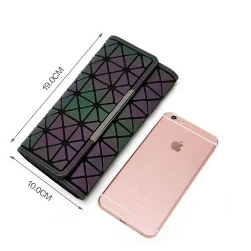 Модная сумка для телефона женские кошельки геометрические светящиеся клатчи