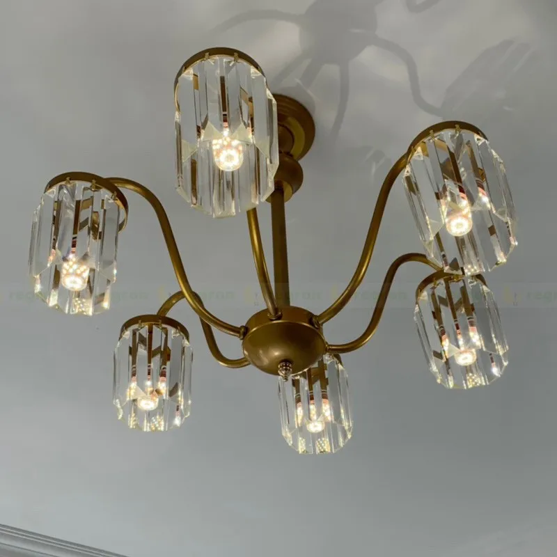 

Nordic flush mounted Led Chandelier Lamp Bar Hotel Crystal Chandelier Lights Luxury living room Ceiling Lustre Dining room lamps