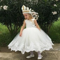 white fancy flower girl dresses tulle aline toddler tank princess communion birthday pageant robe de demoiselle