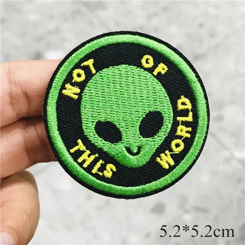 10Pcs Telescope Alien UFO Embroidered Patches Applique Iron on Badge Garment Apparel DIY Clothing Accessories Kid's Repair Holes - купить