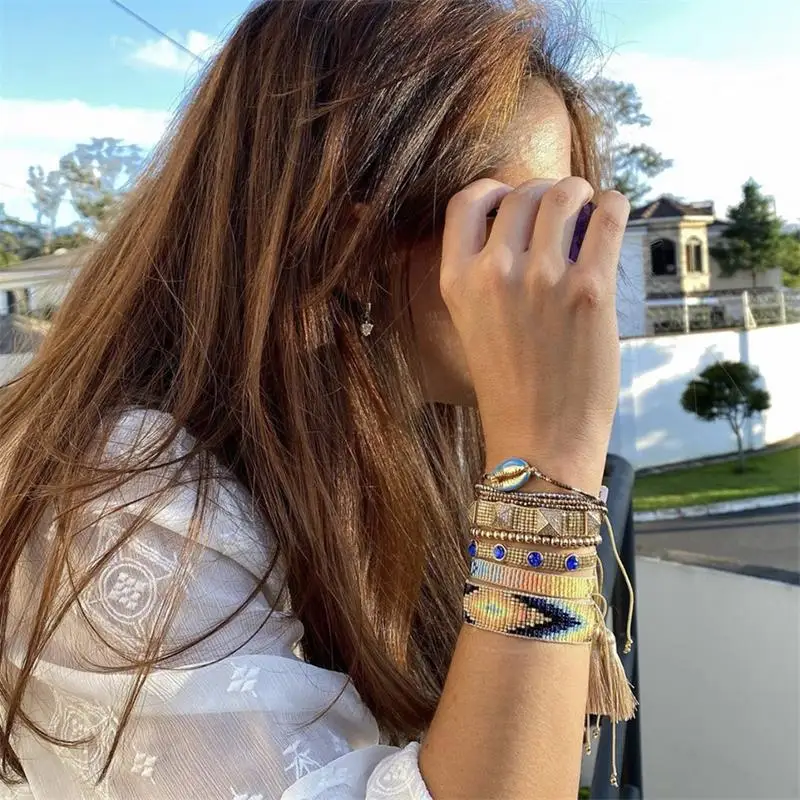 

ZHONGVI Miyuki Woven Bracelets For Women Pulseira Handmade Jewelry Gift Adjustable Jewellery Fashion Mexican Pattern Bracelet