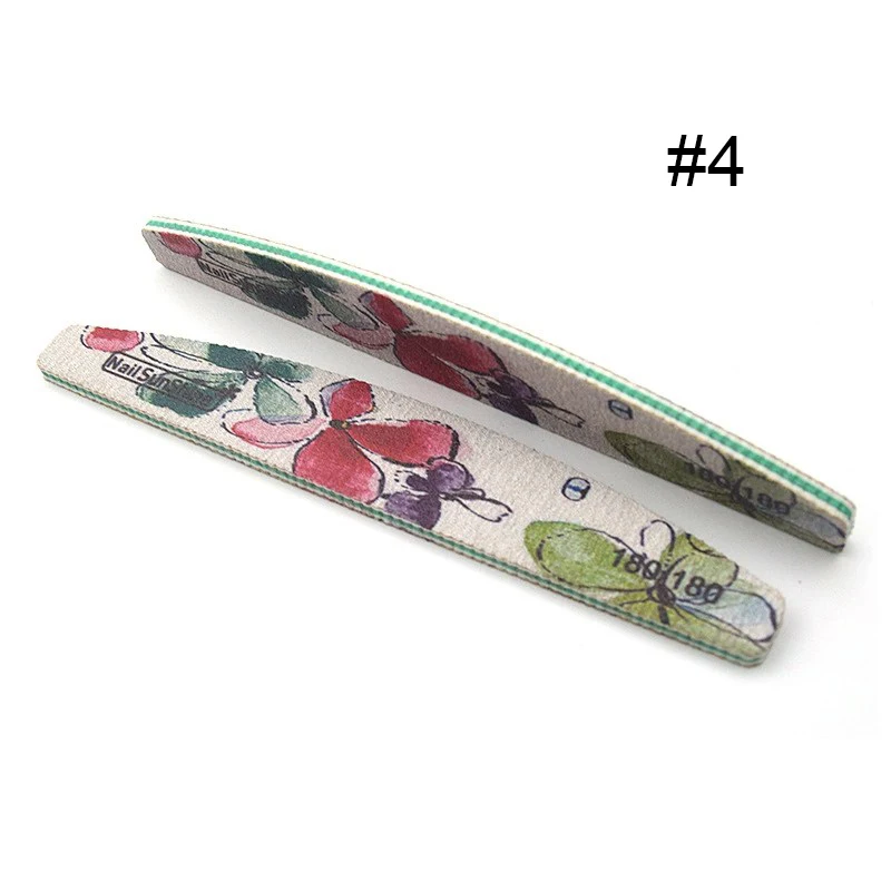 6 Patterns Professional Nail File Flower Sanding Nail File Double Side Nail Buffer Buffing Polish Nail Art Block Pedicure Tools - Цвет: 34