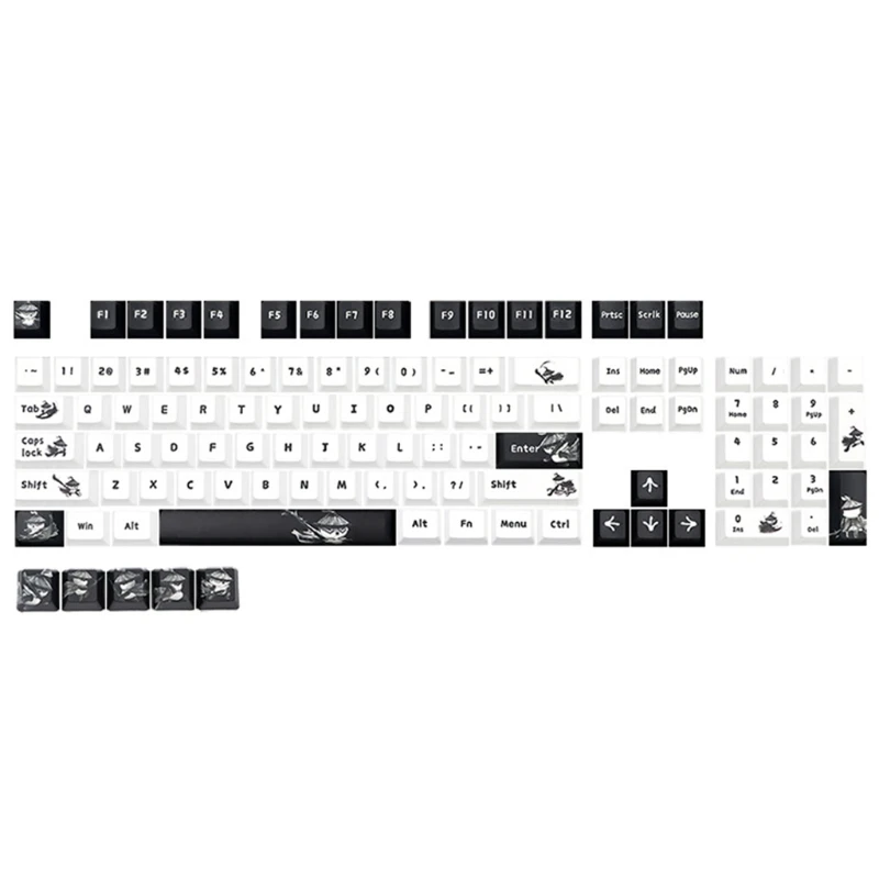 

B36C Kungfu Panda Keycaps 109 Key PBT OEM Keycovers Dye Sub Keycap for 61/87/104 MX