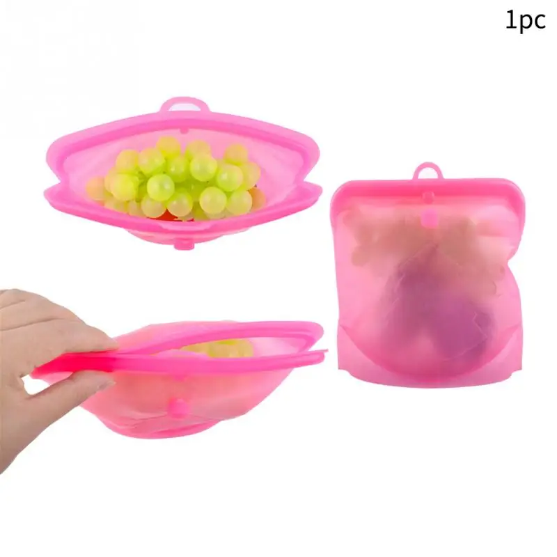 Многоразовый пакет с молнией мешок еды герметичные силиконовые контейнеры для