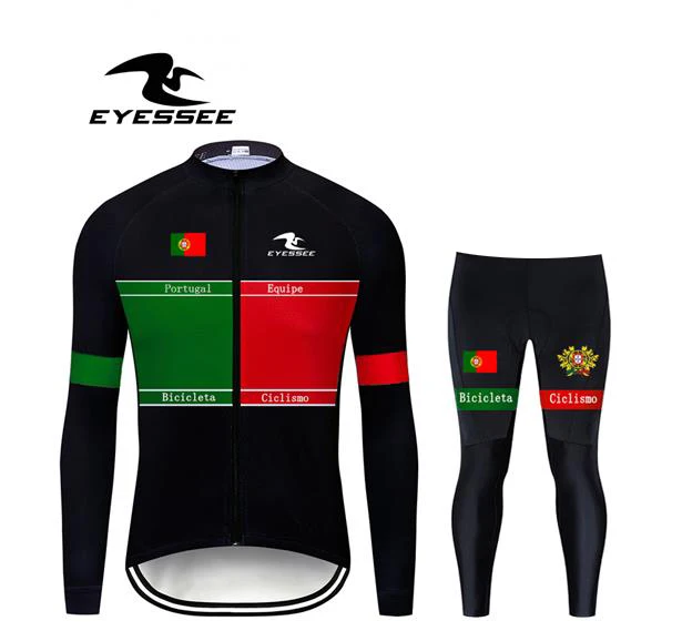 Long suit Eyessee бренд команда Португалия одежда для велоспорта наивысшего качества Осень Велоспорт Джерси костюм велосипедиста MTB велосипедная одежда Ropa Maillot - Цвет: Long suit
