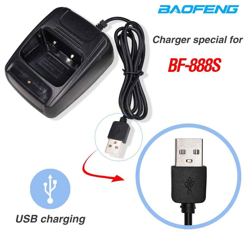 

Original Baofeng 888S USB Charger Li-ion Battery Charger Input 5V 1A For BAOFENG BF-888S bf888S bf 888S BF-777S Two Way Radio