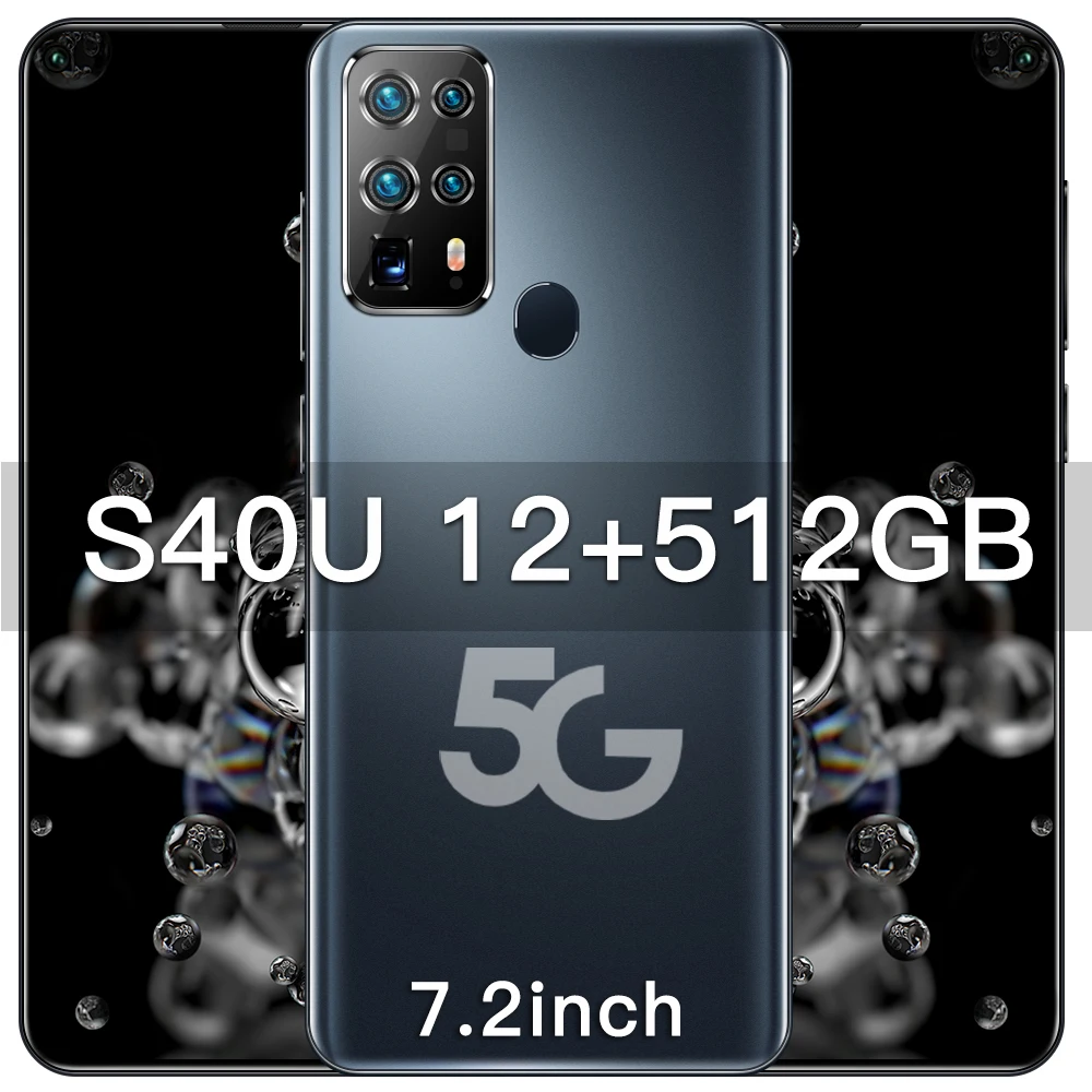 

S40U 5G Cheap Phone 7.2Inch Smartphone Snapdragon888 12+512GB Deca Core Android10.0 Fingerprint ID SANSUMG GALAX Mobile Phone