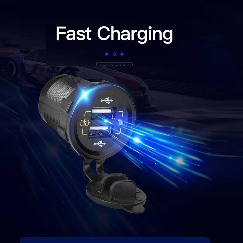 DC 12V до 5V 3A адаптер питания QC 2 порта USB автомобильный мобильный телефон 3 0 гнездо