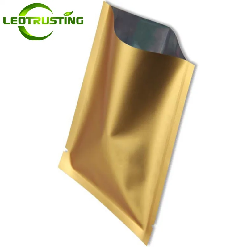 

200pcs Small Matte Gold Open Top Aluminium Foil Bag Coffee Powder Herbal Snack Liquid Heat Sealing Gifts Storage Pouches