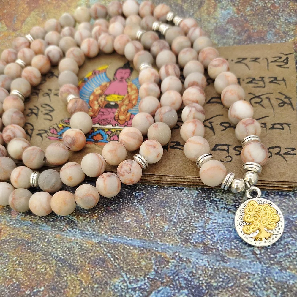 

Women`s Bracelet 8 mm Red Grid Natural Stone Amazonite Beads Lotus OM Buddha Charm Yoga Bracelet 108mala Necklace Dropshipping