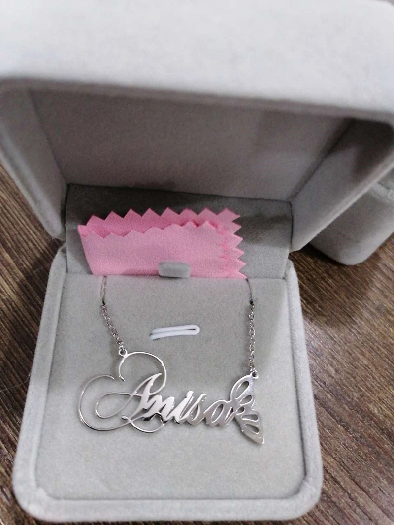 Ожерелья бабочки серебряного цвета подвески из нержавеющей стали с именем на