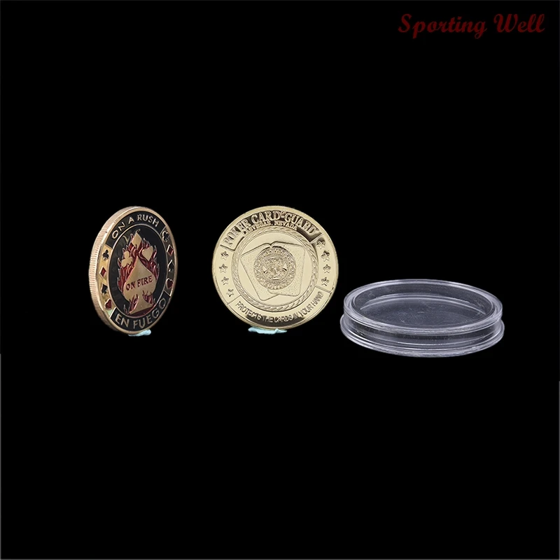 

Metal Banker Press Card Poker Chips with Box Texas Hold'em Accessories Souvenir Commemorative Coins Porker Star Protector