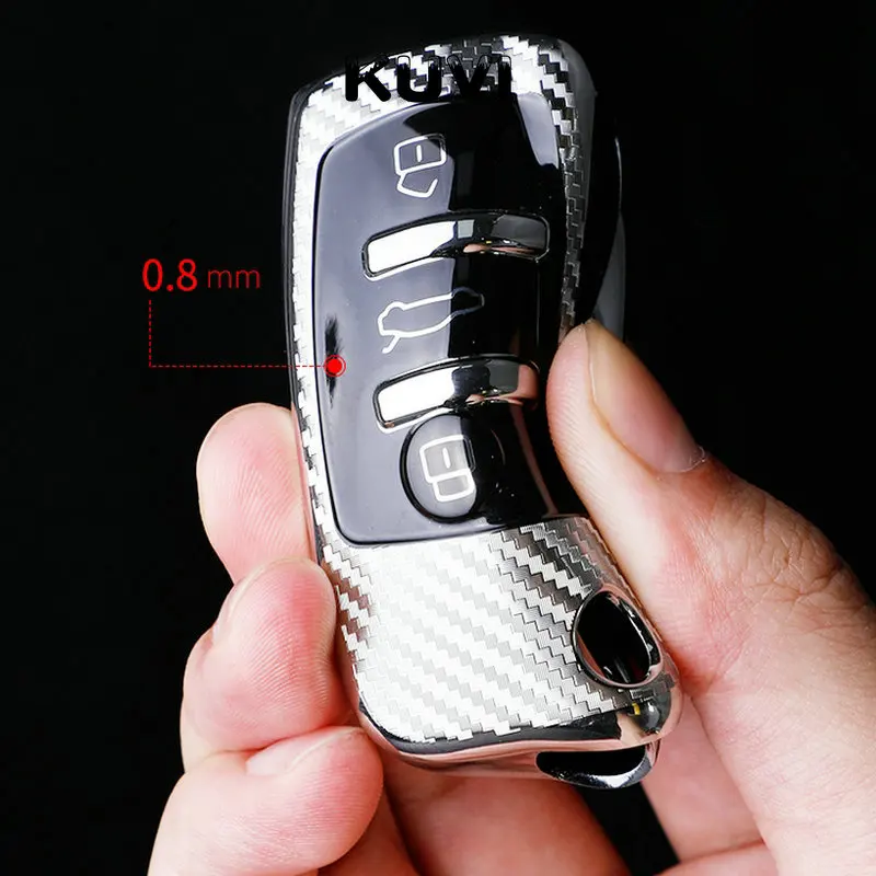 Чехол для автомобильных ключей Мягкий ТПУ/углеродное волокно чехол Audi A1 A3 A4 A5 Q7 A6