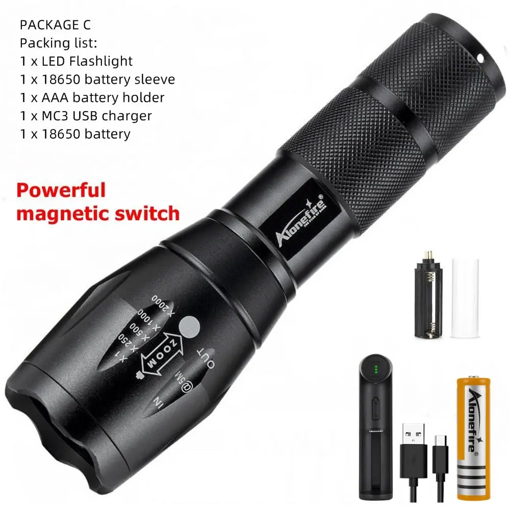 AloneFire G700 самый мощный тактический светодиодный фонарик XML T6 L2 V6 Zoom ультра яркий прожектор фонарь походный фонарь - Испускаемый цвет: PACKAGE C