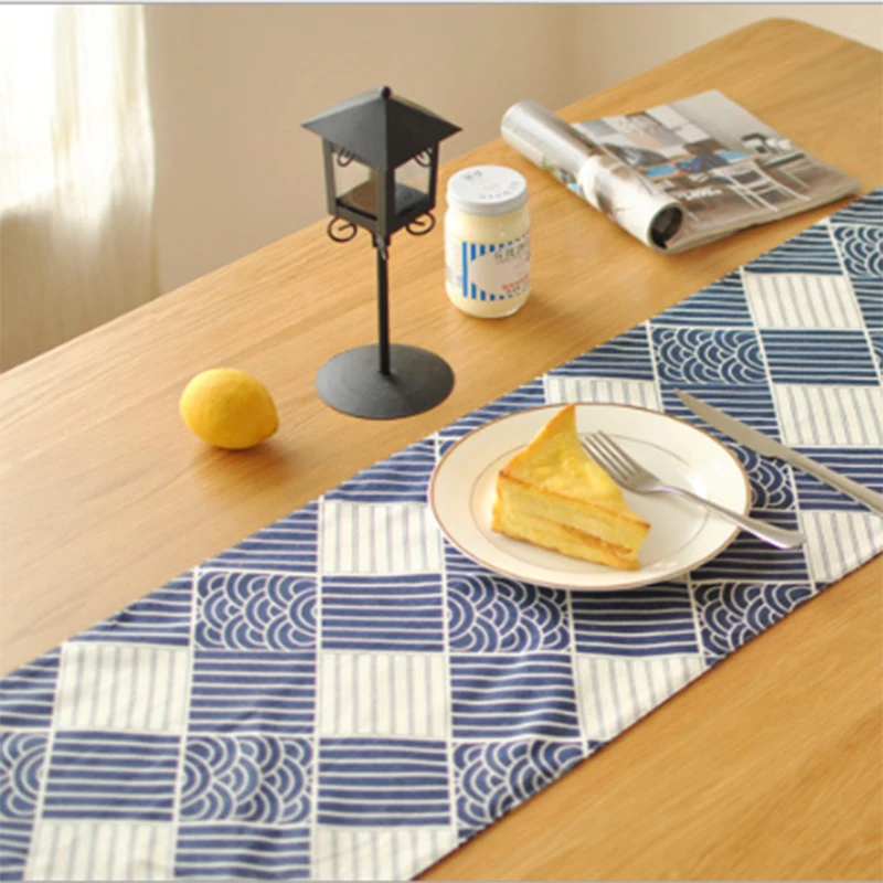 Lychee темно-синий узор волны настольная дорожка простая для дома Свадьба День