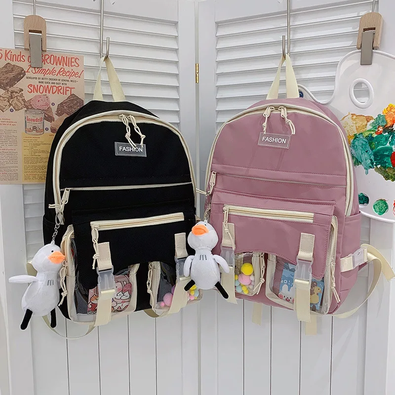 

2022 Fashion schoolbag female Korean version junior high school college students campus simple casual travel Storage backpack