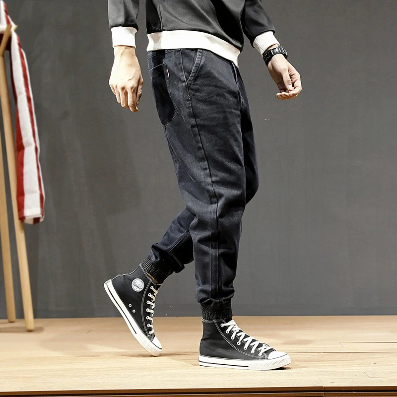 Джинсы-карго мужские свободного покроя модные уличные штаны из денима