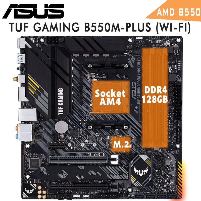 Preise Mainboard ASUS TUF GAMING B550M-PLUS (WI-FI) OC Buchse AM4 Ddr4 128GB PCI-E 4,0 M.2 AMD B550 Desktop Micro ATX Motherboard Verwendet