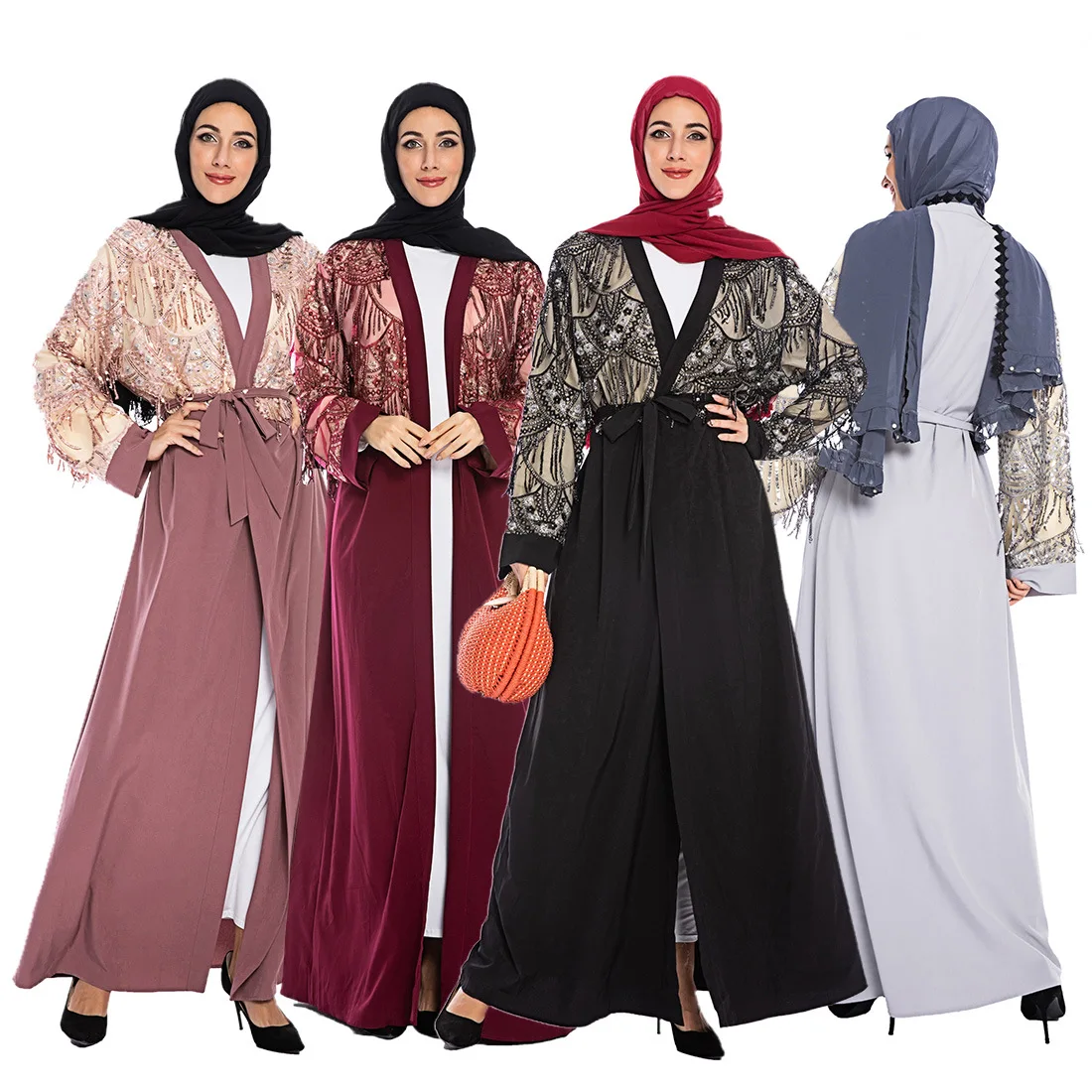 

Open Abaya Kaftan Dubai Turkey Kimono Cardigan Islam Muslim Hijab Dress Jilbab Abayas For Women Robe Ete Caftan Islamic Clothing
