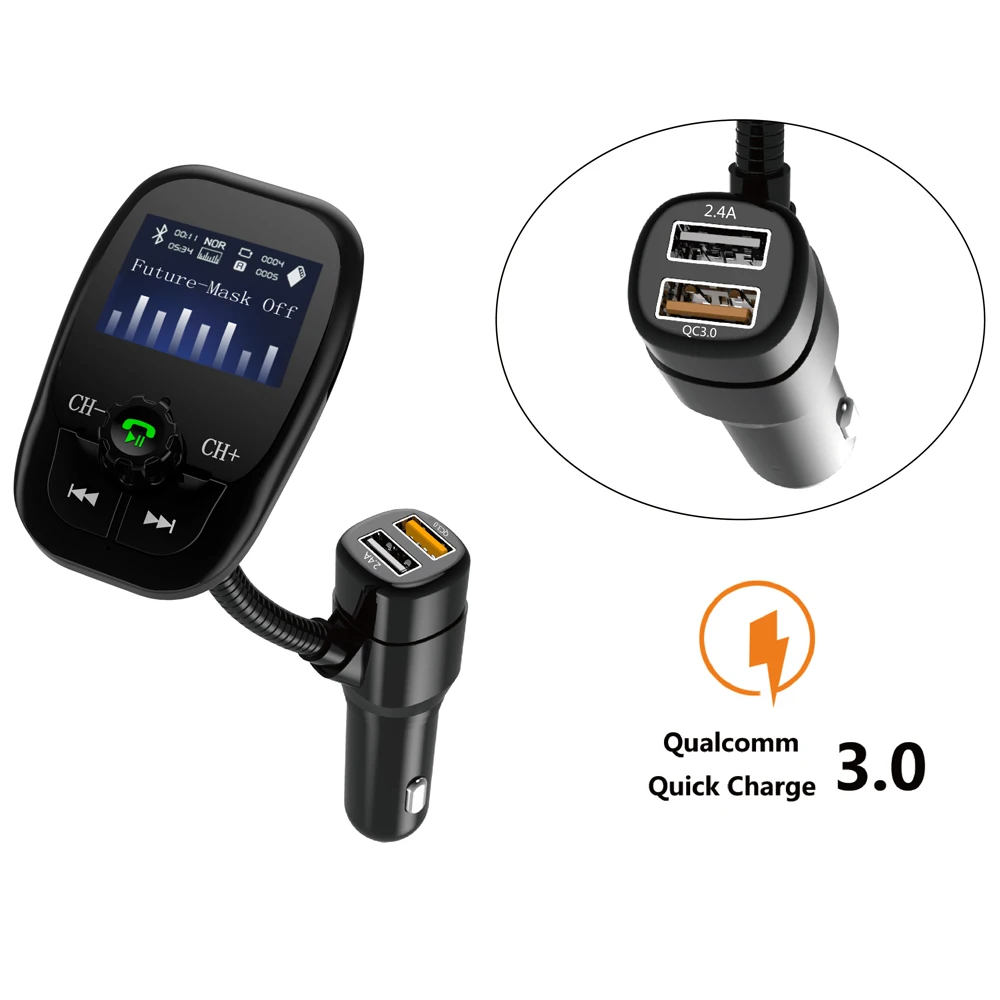 Fm-передатчик Быстрая зарядка 3 0 Автомобильное зарядное устройство Bluetooth
