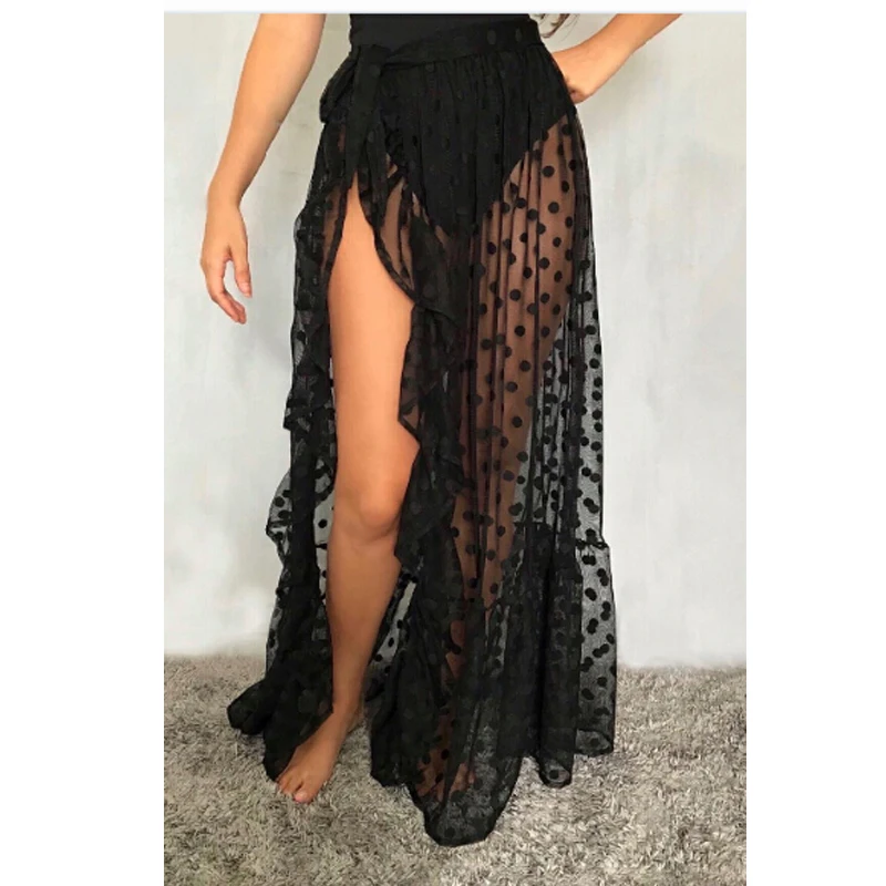 Женская модная прозрачная юбка с запахом Прозрачное Бикини в богемном стиле