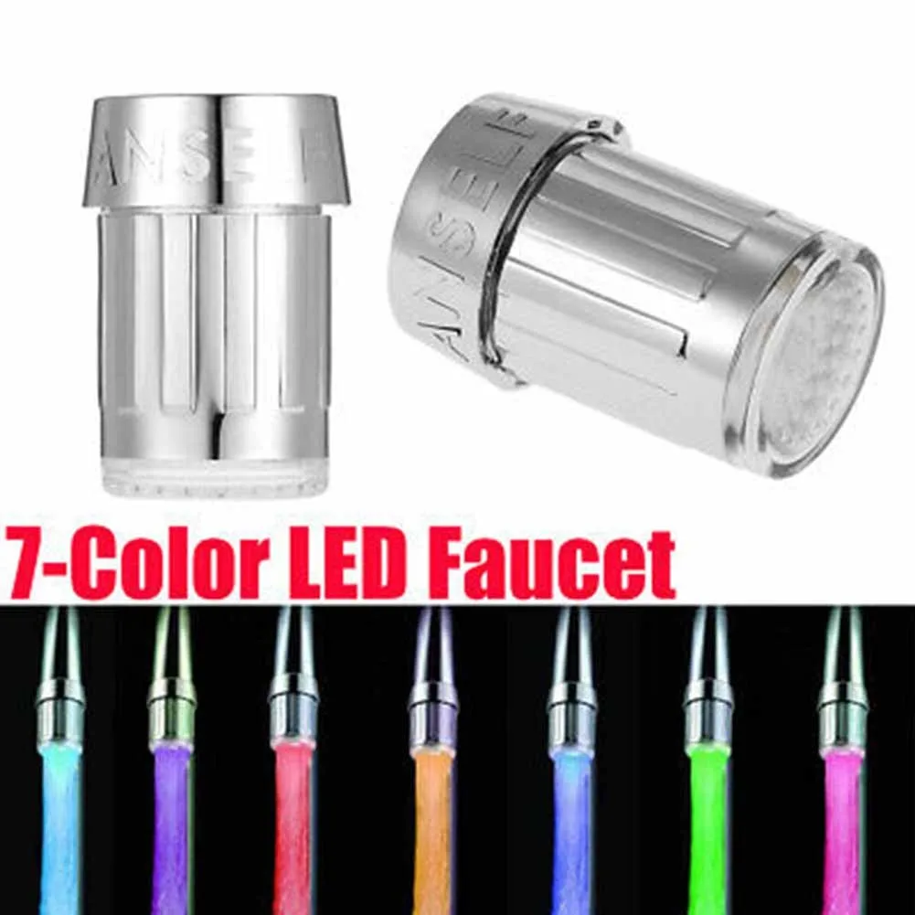 

Светильник ящийся светодиодный смеситель для воды, кухонный кран с изменяющимся свечением, водосберегающая новинка, насадка на кран, свети...