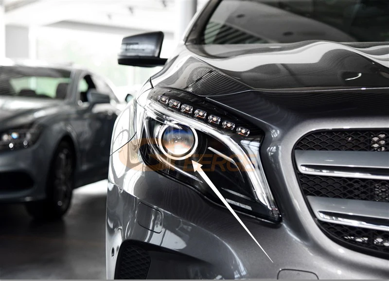 Для Mercedes Benz GLA X156 2014 2015 2016 пред лицевая сторона ксеноновая фара отличная ультра
