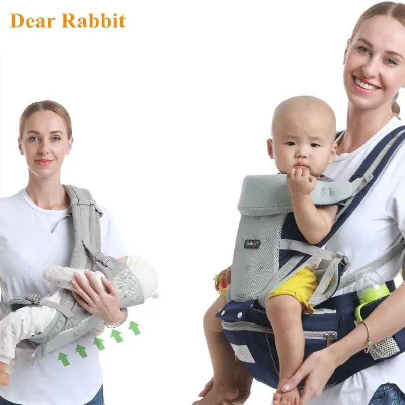 

0-48 Month Baby Breathable Backpacks Carriers Infant Baby Hipseat Carrier 3 In 1 Front Facing Ergonomic Kangaroo Baby Wrap Sling