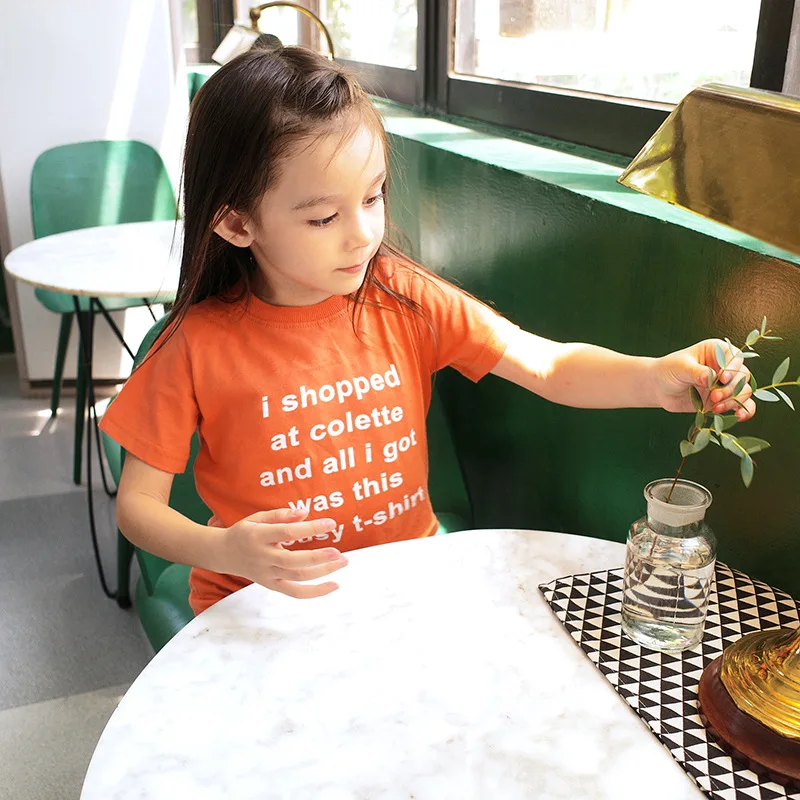 Cotton Kids Dresses Girls Summer Letter Print T Shirts Dress Baby Children New Fashion Clothes Infant Toddler | Детская одежда и