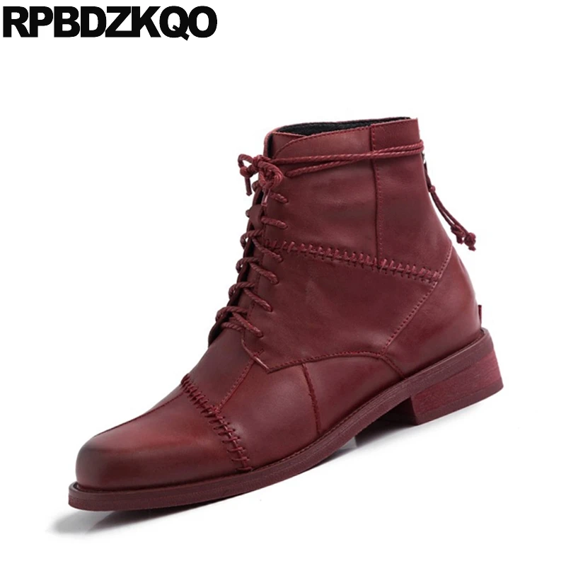 Коренастый Осенняя ботильоны на низком каблуке из натуральной кожи осень зима