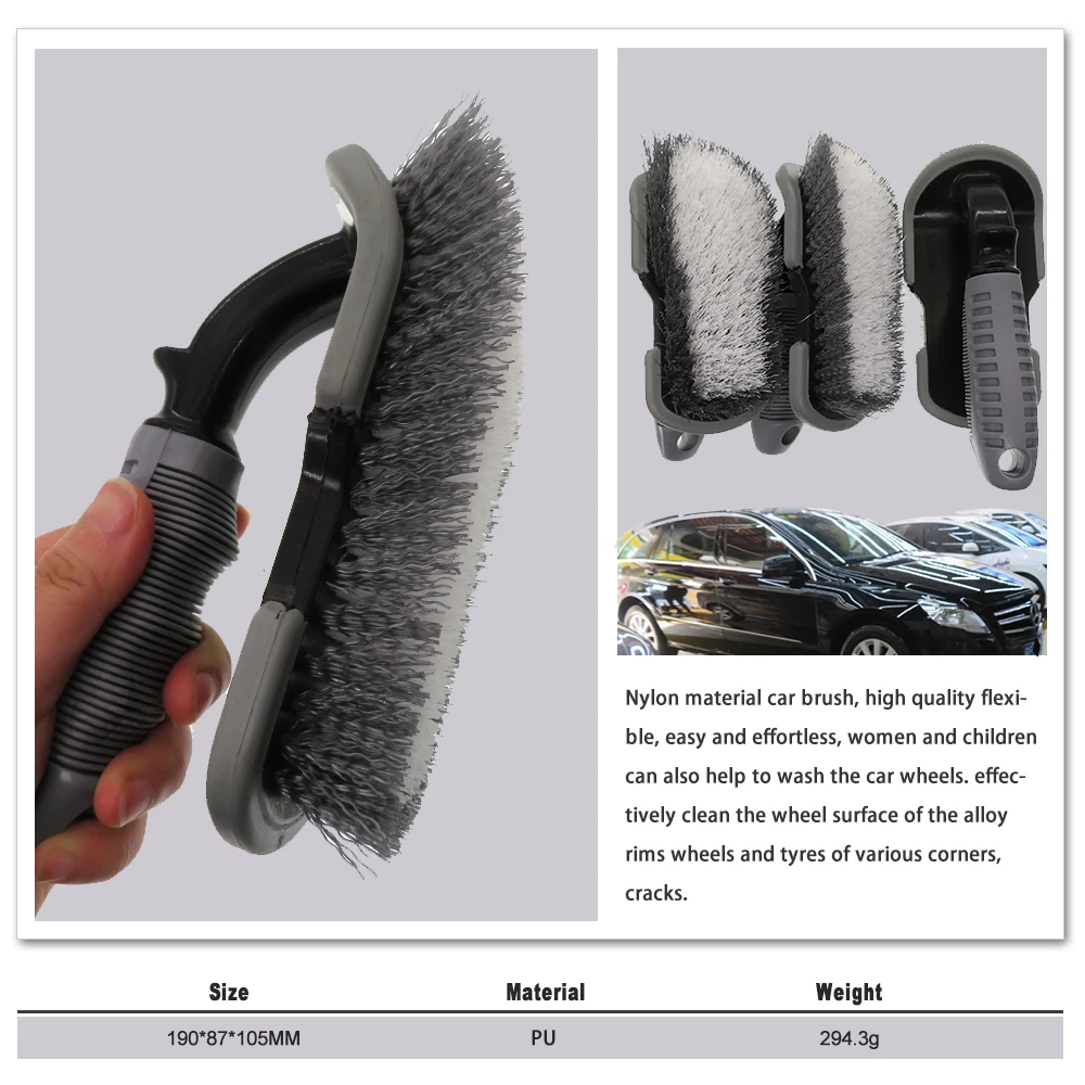 

Wheel & Tire Brush Cleaner Car Wheel Brushes for Cleaning Wheels Auto Car Rim Wheel Bristle Brush Cleaning Tools