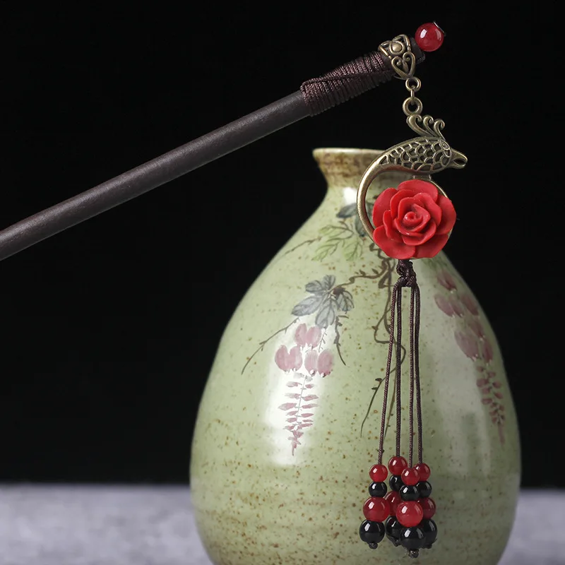 BYSPT симпатичная Этническая шпилька для волос женщин цинковый сплав палочки