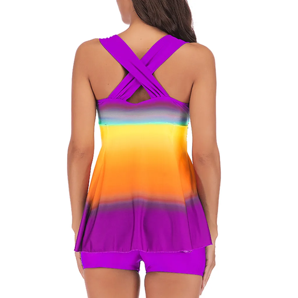 Смешанный консервативный раздельный купальник размера плюс танкини hoilday пляжная