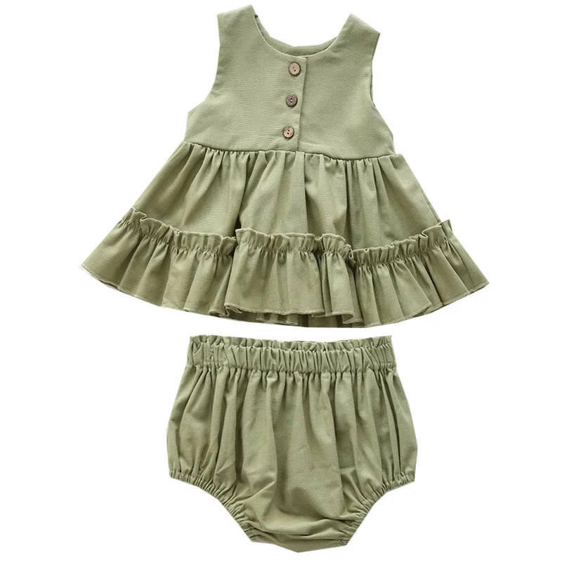 2 шт./комплект жилет и брюки для девочек на пуговицах | Детская одежда обувь