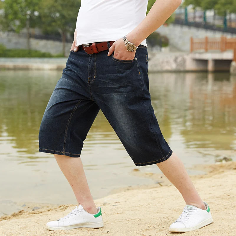 46 Plus Size 2021 High Quality Men's Baggy Denim Male Casual Straight shorts Pants Fashion Jeans male Loose Trousers  Streetwear