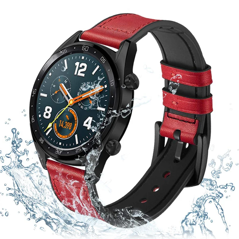 Ремешок для часов Huawei Watch GT силиконовый и кожаный браслет samsung galaxy watch 3 46 мм Gear S3