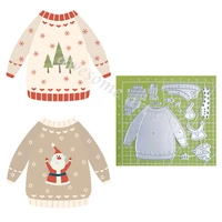 metal cutting dies christmas sweater santa deer tree snowman clothing doll stencil for diy craft scrapbooking card embossing