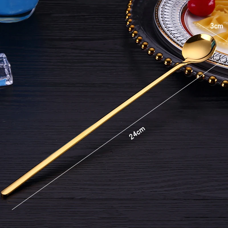 304 Stainless Steel Coffee Spoon Multicolor Round Head Honey Tea Ice Cream Dessert Bar Cocktail Gift Mixing | Дом и сад