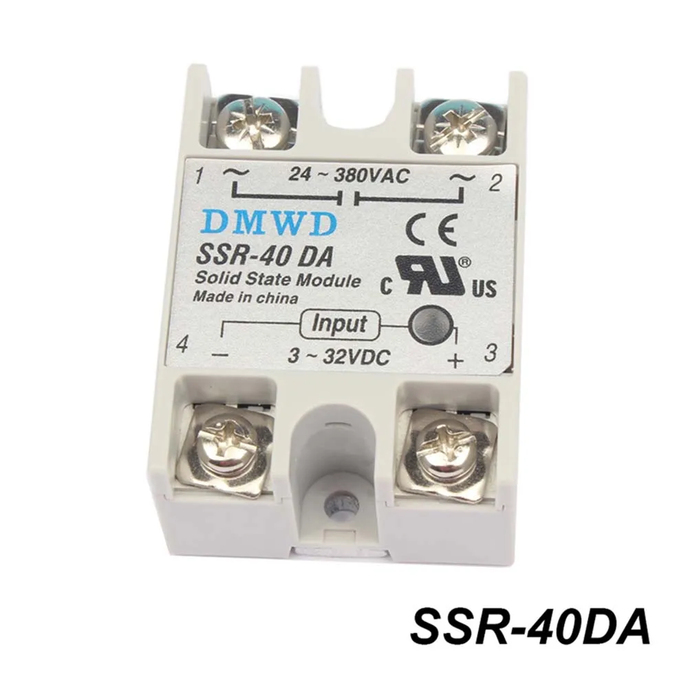 Твердотельные реле SSR-10DA SSR-25DA SSR-40DA 10A 25A 40A на самом деле 3-32 В постоянного тока в переменный 24-380V AC SSR 10DA 25DA 40DA DMWD - Габаритные размеры: SSR 40DA