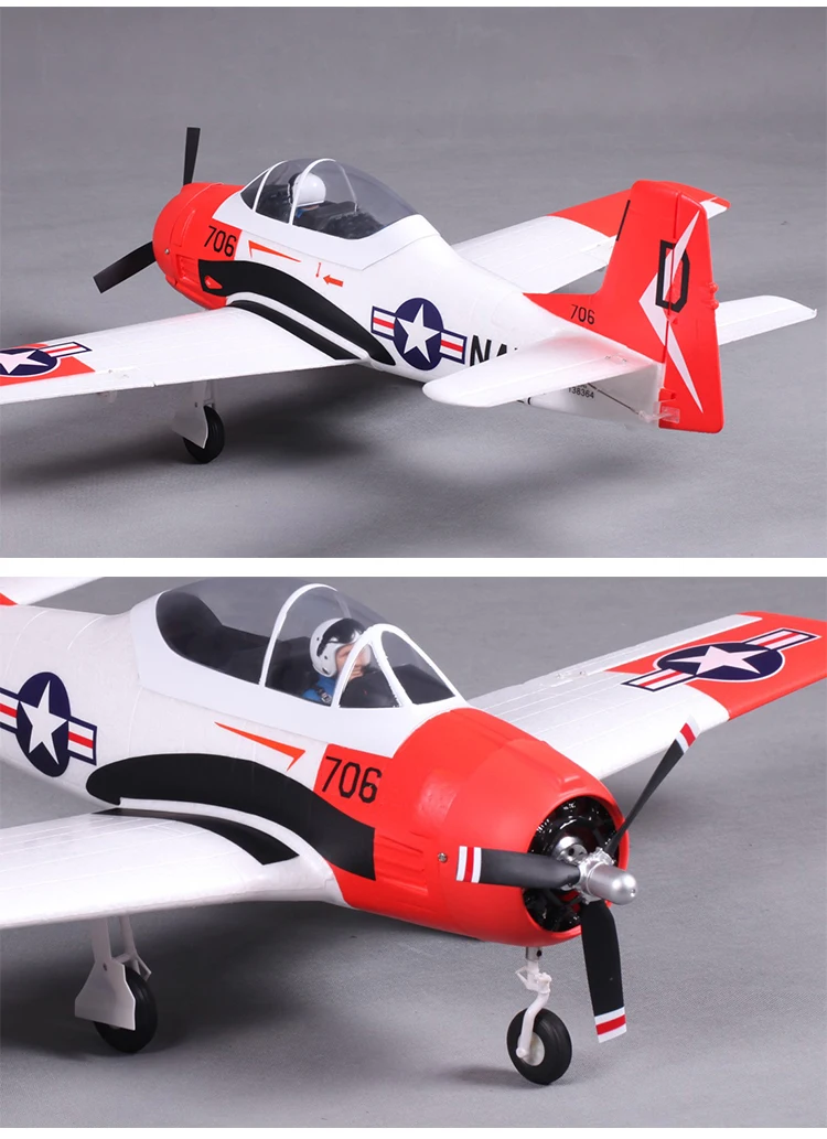 FMS 800 мм Мини T28 T-28 Троян V2 с рефлекторным гироскопом красный 4CH 2S PNP самолет дистанционного управления EPO весы Warbird модель самолет War II